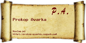 Prokop Avarka névjegykártya